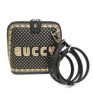 GUCCI Authentic Black Leather Shoulder Bag